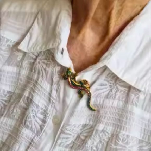 Blue Lizard Colorful Reptile Brooch - Picture 7 of 8